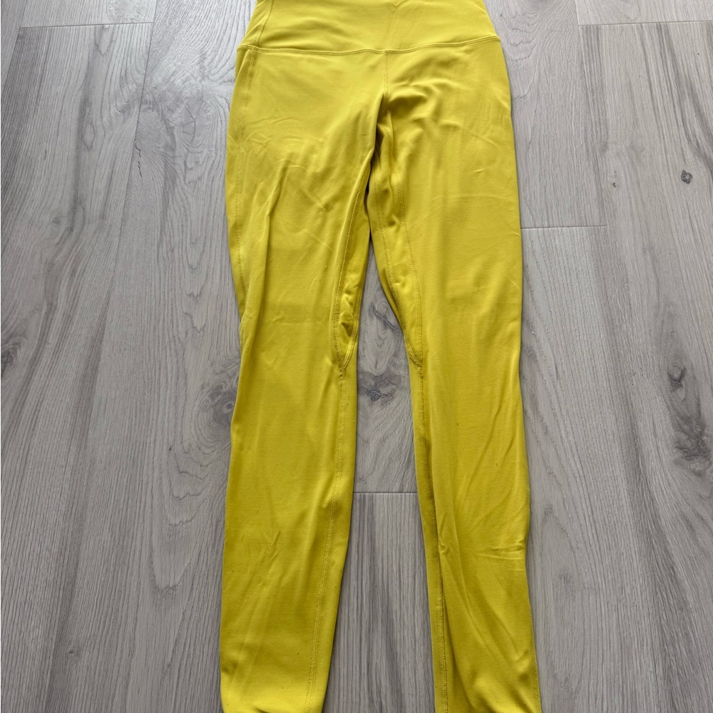 Bright Yellow High-Waist Leggings for Active Comfort - Picture 9 of 16